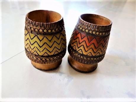 Drevené poháriky / 6 ks,