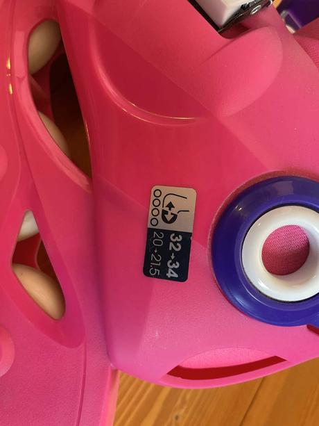 Detské kolieskové korčule play3 ružovo-fialové, 32