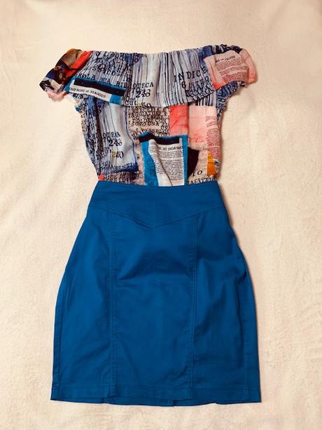 Top s volánom a odhalenými plecami zn. magenta, l / m