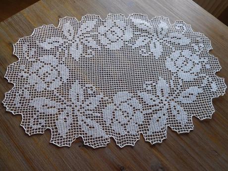 Dečka hačkovaná krémová-47x70cm, , 