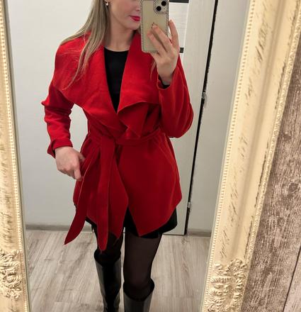 Červený kardigan/tenký kabát, 36