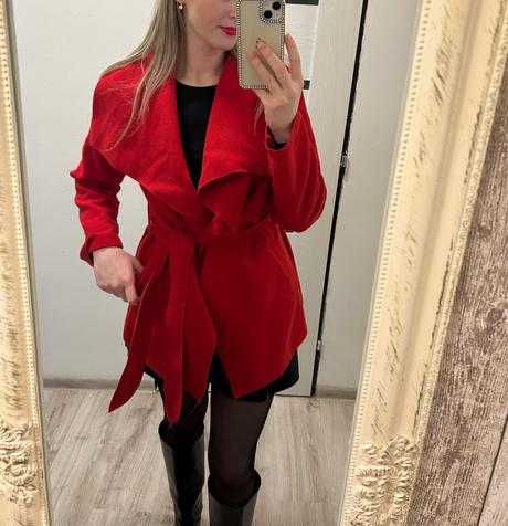 Červený kardigan/tenký kabát, 36