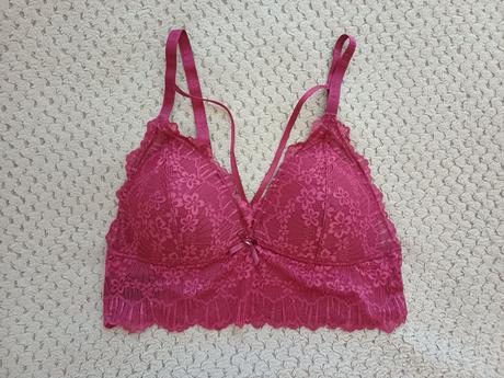 Čipkovaná braletka v burgundy farbe veľ.l, elle,l