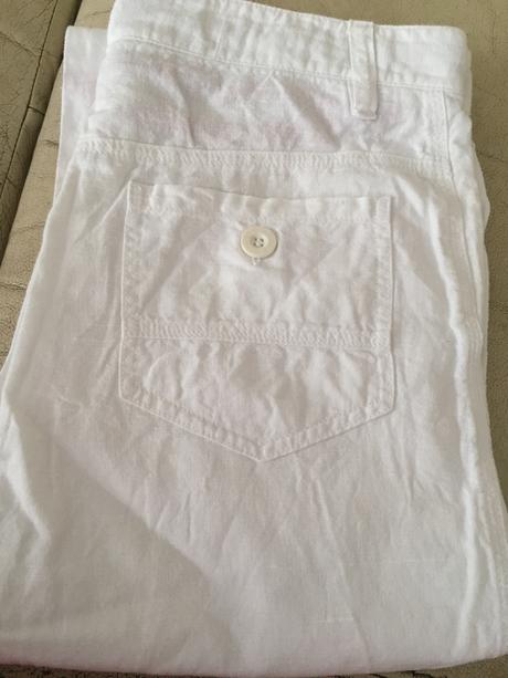 Biele lanové nohavice, f&f,32
