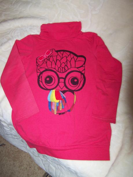 Ružová mikynka s roláčikom, 128