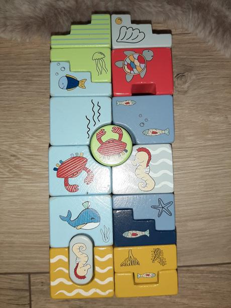 Drevené kocky more 17 kusov, 