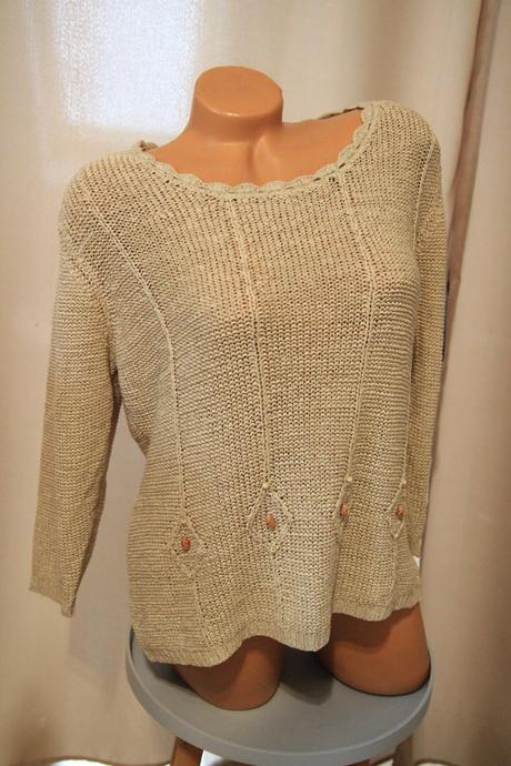 Bledo hnedý pletený sveter, l/xl, l