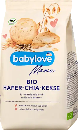 babylove Mama Bio ovsené sušienky s chia semienkami, 125 g