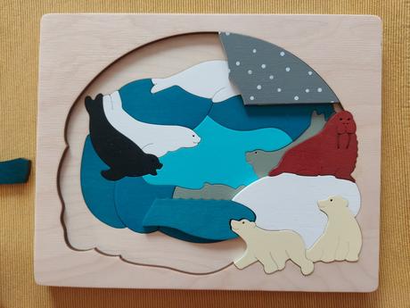 Hape - george luck - vkladacie puzzle arktída, 