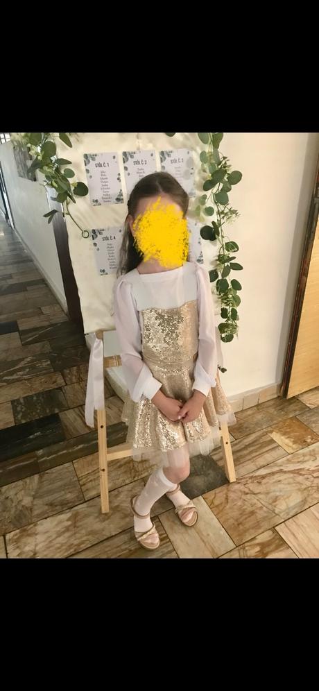 Traková sukňa glitter zlatá zuppa, 128