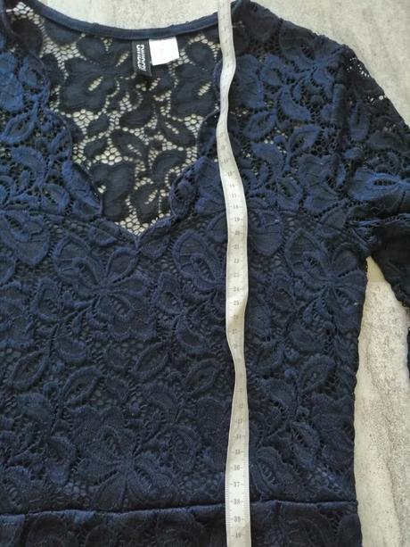 Tmavomodré čipkované šaty divided,v34,158-164, h&m,158