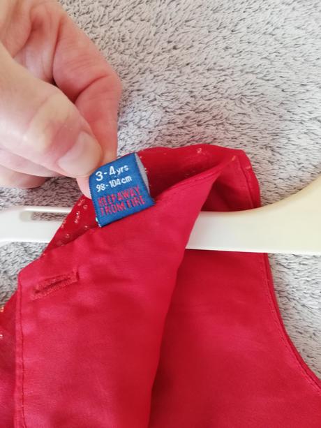 Červené šaty 3-4 roky, vianočné, tu,98