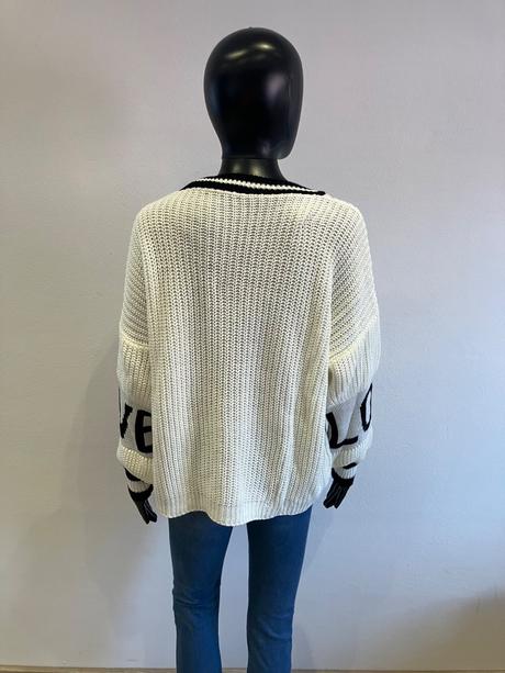 Dámsky sveter maslovo-čierny (uni), l / m / s / xl