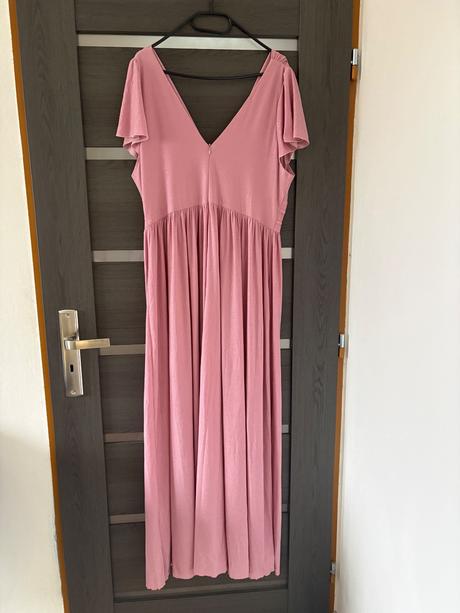 Trblietavé ružové šaty, xxl