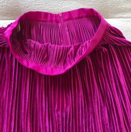 Cyklámenová skladaná zamatová sukňa zara, s/36, zara,s