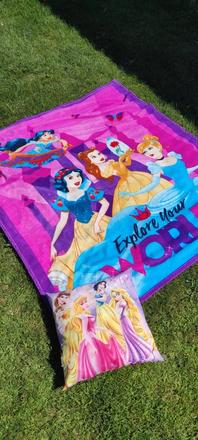 Deka a vankúš - disney princezné, šírka (cm): 130,dĺžka (cm): 150
