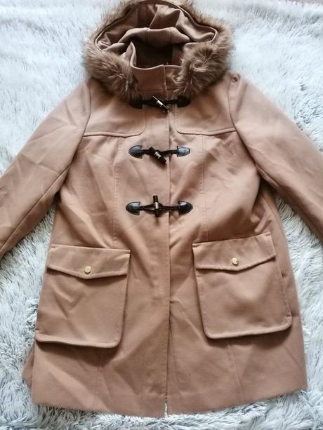 Hnedý kabát s kapucnou, f&f,48