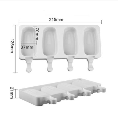 Silikónové formy na nanuky 4 kusové + paličky, 