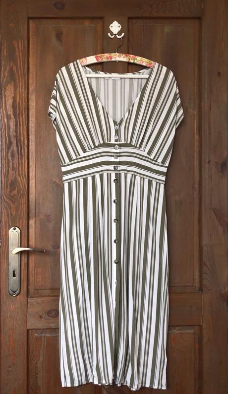 Olivové pásikavé šaty 38, bonprix,38