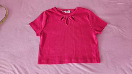 Ružový tričko crop top, terranova,128