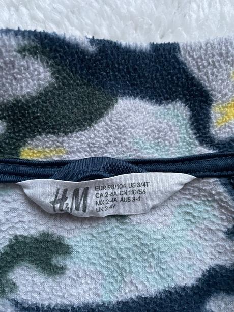 Farebna flisova mikina dinosaury h&m, h&m,98