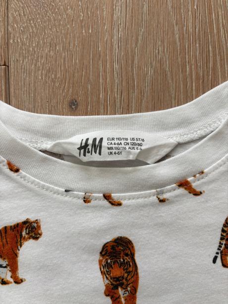 Tričko h&m veľ. 110/116 - tiger (safari), h&m,110