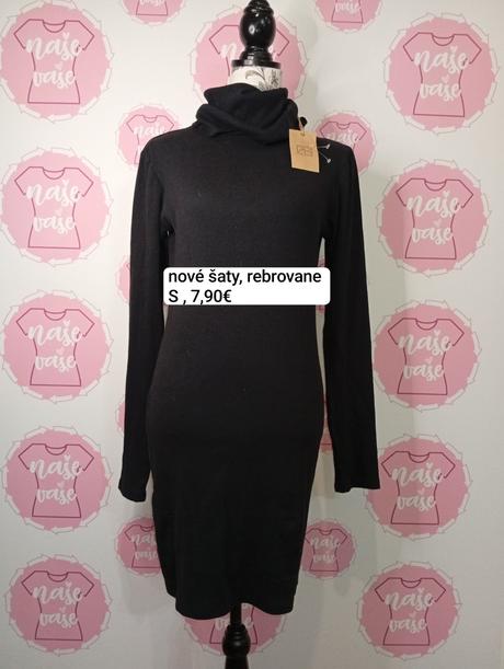 Nové rebrovane šaty s roláčikom, s