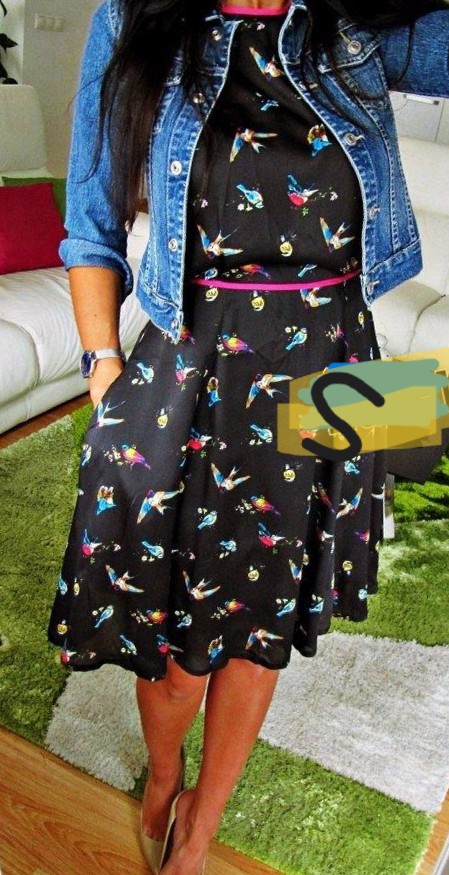 Nádherné romantické šaty s vtáčikmi s, s