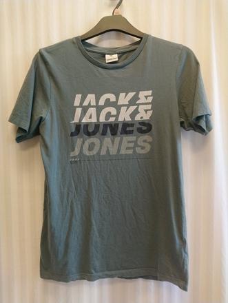 Pánske zelené tričko s nápisom, jack&jones, s, s