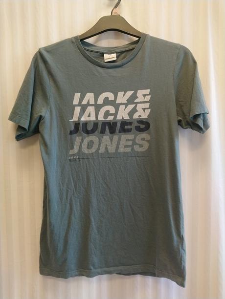 Pánske zelené tričko s nápisom, jack&jones, s, s