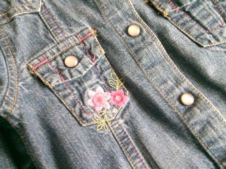 Vyšívané riflové šaty veľ. 86/92, 92