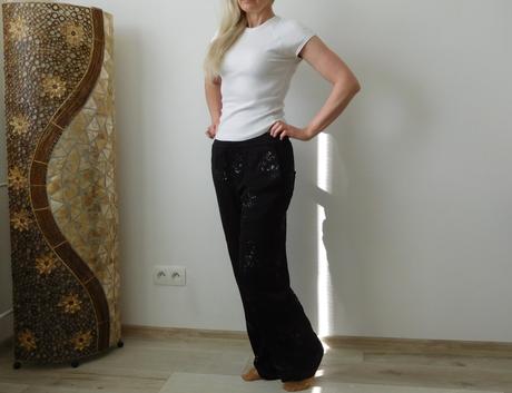 Zara nohavice dámke štrasový vzor, m v,, zara,m