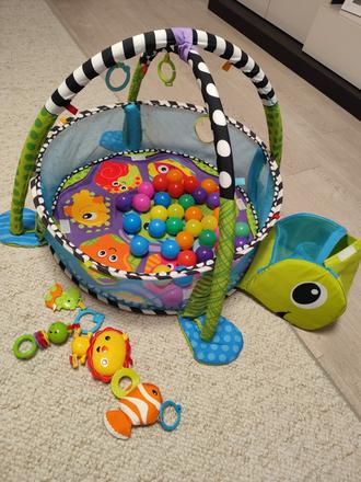 Hracia podložka,hrazdicka a guličkový bazénik, 