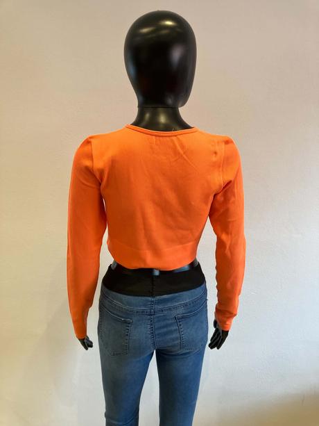 Dámske crop top tričko neónovo oranžové, s