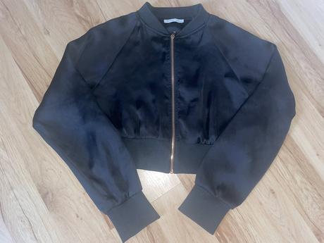 Saténová crop bomberka zara s, zara,s