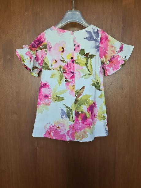 Letné šaty ľanové kvetkované veľkosť 92, reserved,92