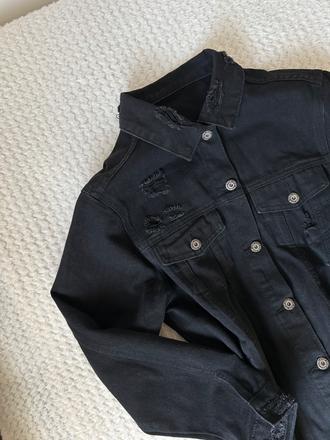 Predĺžená rifľová bundička, s