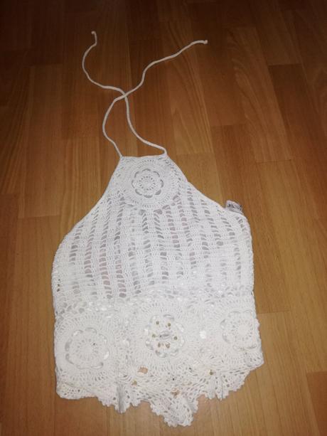 Hačkovaný biely top s, terranova,s