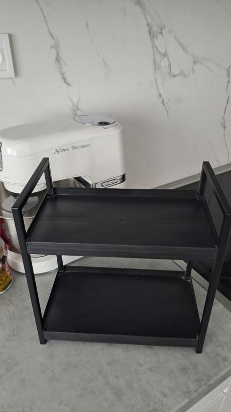 Čierny regálová polica do kupelne,kuchyne, 