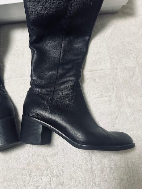 Kožené čižmy nad kolená zn. eva minge, 40