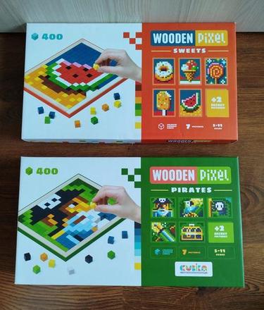 Drevená mozaika 400ks - dva druhy, top stav,