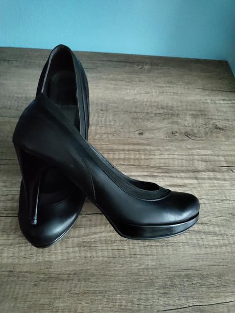 Čierne kožené lodičky, 37