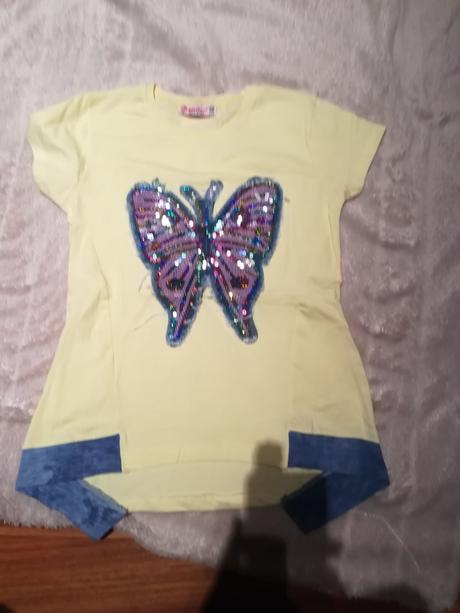 Tričko s motýľom veľ. 140, 140