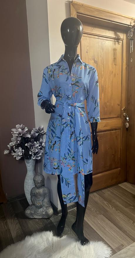 Kockované košeľové šaty s hrubým pásom chantall, chantall,40