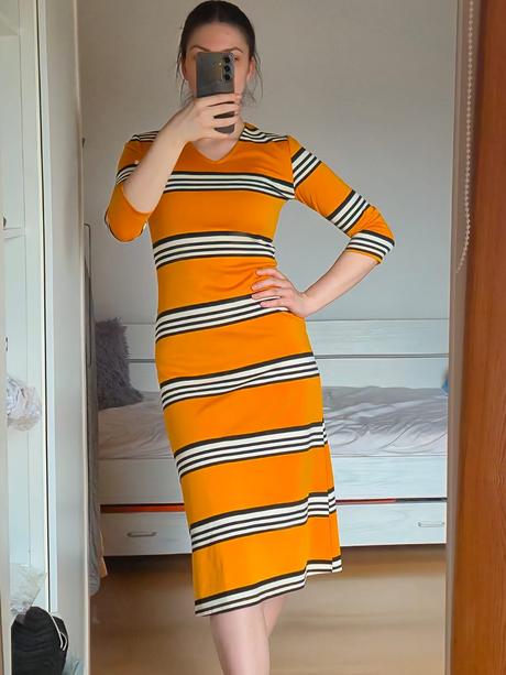 Oranžové midi šaty, reserved,m