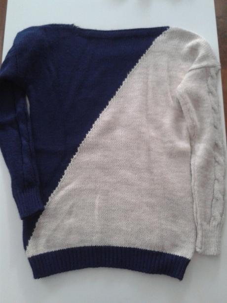 Dvojfarebny pulover, s