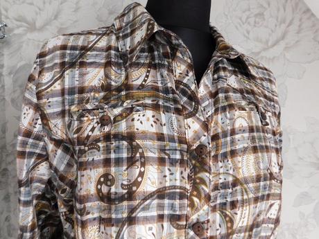 Kvalitna košelova bluzka s roll-up rukavmi, c&a,42