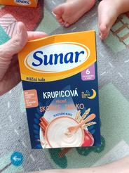 Sunar mliečna krupicová kaša na dobrú noc škorica, jablko
