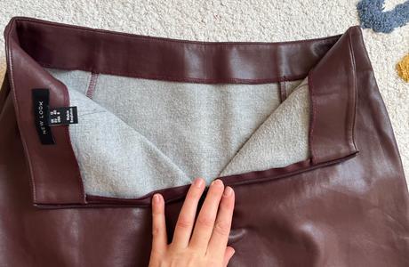 Koženková burgundy sukňa, new look, l/40, new look,l