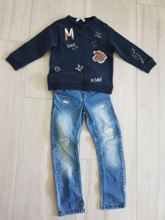 Mikina s nášivkami, mango,104